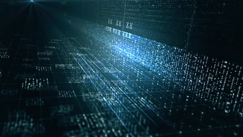 Futuristic Digital Data Stream Grid Loop Animation