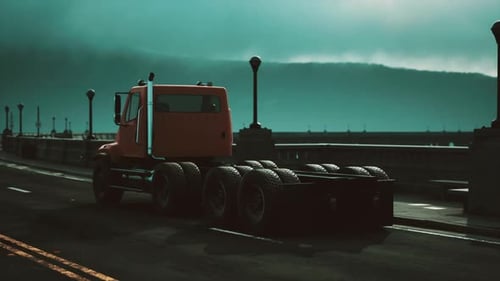Big Lorry Truck on the Bridge