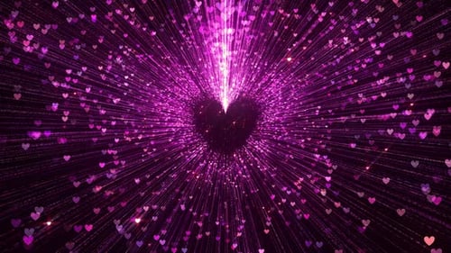 Radiant Pink and Purple Hearts Tunnel Loop