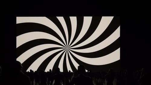 Hypnotic Swirling Black and White Spiral Geometric Loop