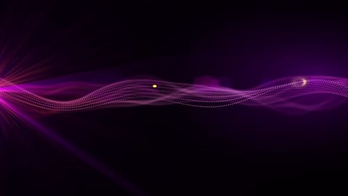 Abstract Digital Particle Wave Motion Background with Lens Flare