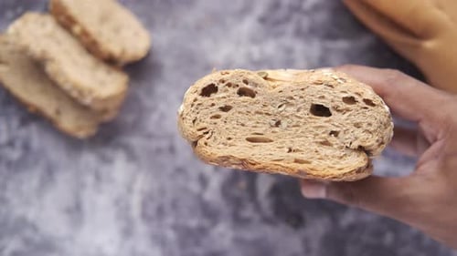 Sliced Multigrain Bread Texture Close Up
