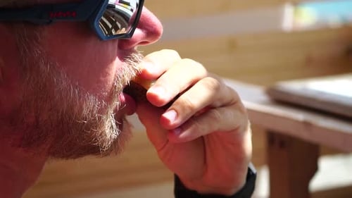 Man Eating Peach