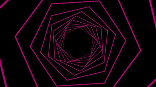 Abstract Pink Hexagon Tunnel Seamless Loop
