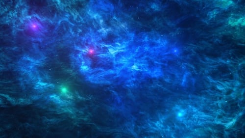 Abstract Blue Nebula Space Background Loop Animation