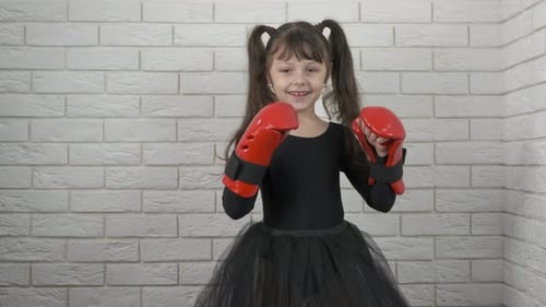 Excited Boxing Girl