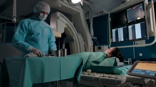 Doctor Preparing for Surgery in Operating Room
