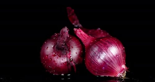 Close Up of Onions with Water Droplets