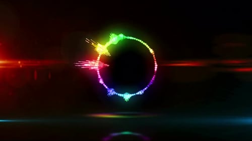Vibrant Circular Neon Audio Spectrum Visualizer