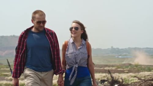 Adventurous Couple on Trekking Trip