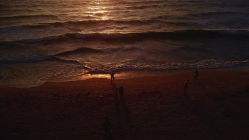 Flight at Sunset Overlooking the Indian Ocean in Bali Indonesia