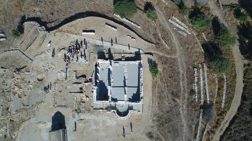 Temple of Dimitri on the island of Naxos in the Cyclades in Greece aerial view
