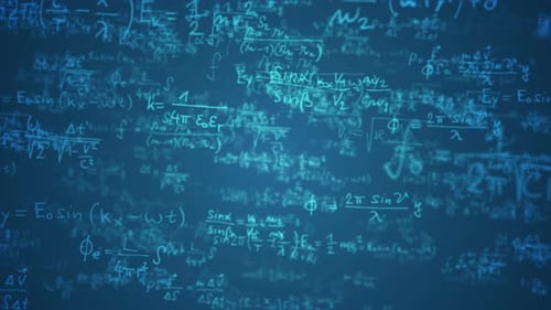 Glowing Mathematical Formulas Animated Loop Background