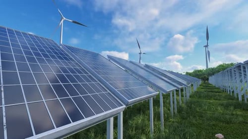 Photovoltaic Power Generation And Blue Sky And Clouds 02