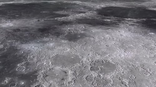 Realistic Moon Surface Flyover Animation with Craters