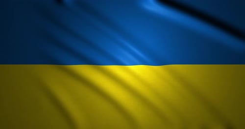 Realistic Waving Ukraine Flag Loop with Fabric Texture