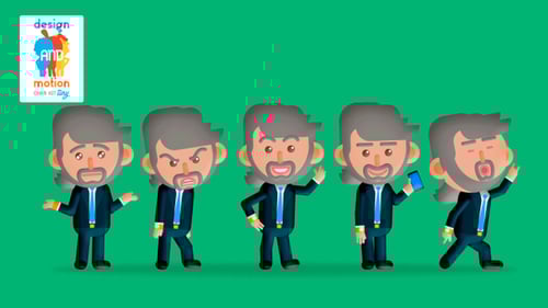 Animated Tiny Executive Character Loops and Actions Pack
