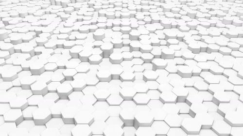Animated White Hexagon Grid Seamless Loop Background
