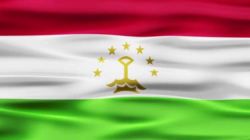 Waving Flag of Tajikistan Loop Animation