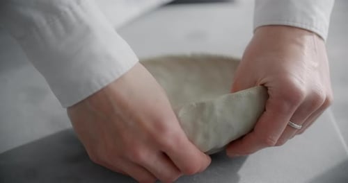 Ceramist Sculpts the Bowl From Piece of a Clay at the Workshop Potter at Work Craftsmanship