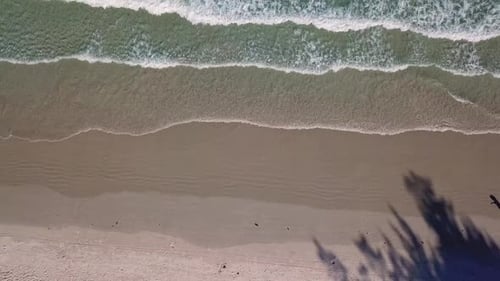 Beautiful Tranquil Ocean Beach, Aerial Footage.