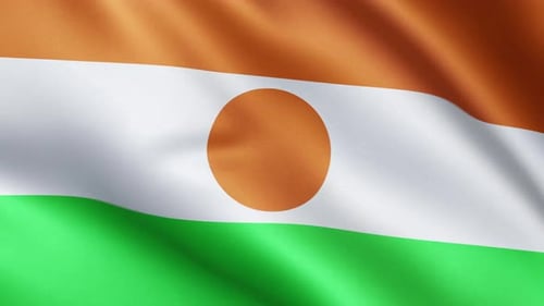 Realistic Waving Flag of Niger Motion Background