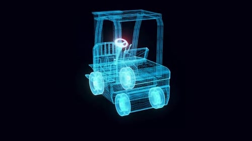 Forklift Hologram Rotating 4k