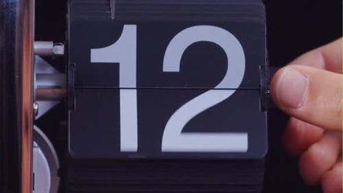 Mechanical Flip Counter Increments Numerals