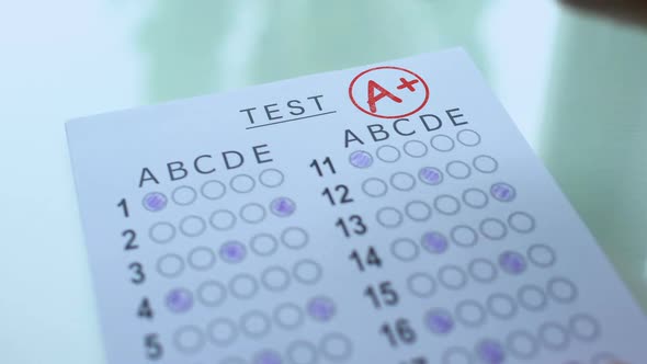 A Plus Grade on Test Paper, Education Stock Footage ft. exam result ...