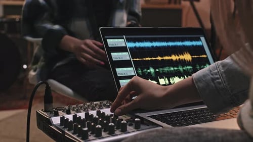 Sound Waves On Laptop Screen