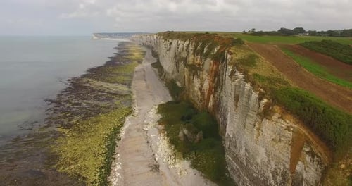 White cliffs at Etretat, Normandy, France.