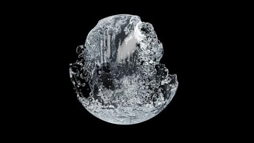 Realistic Fluid Dynamics Water Splashing Sphere