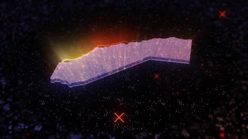 Futuristic Digital Map of California with Tracing Light Effect