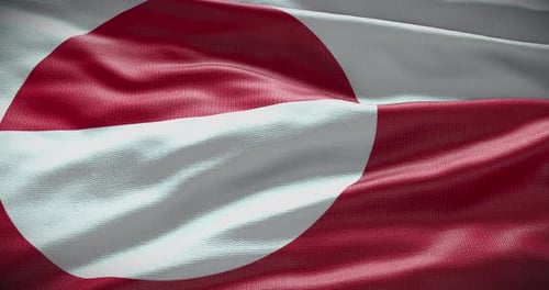 Greenland Flag Waving Seamless Loop