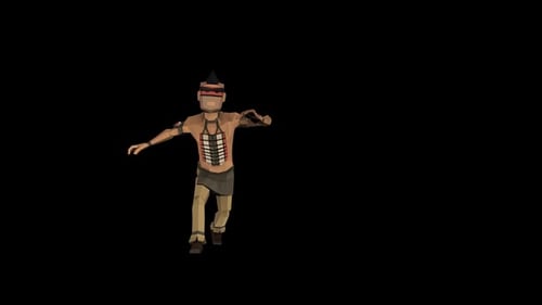 Geometric Stylized Native American Figure Dancing Animation