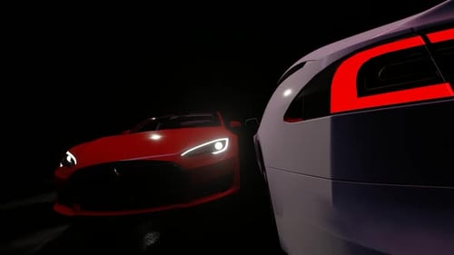 Luxury Sports Cars Passing Close To Each Other