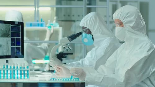 Scientists Conduct Research in a Modern Lab