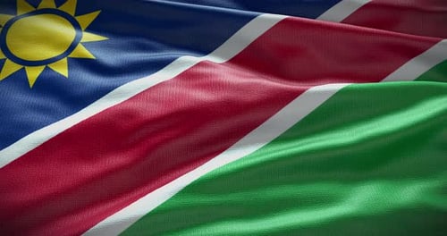 Namibia National Flag Waving Loop Animation