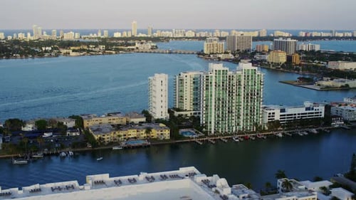 Aerial view of Miami cityscape