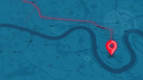 Pin rouge sur la carte bleue Gps carte de la ville