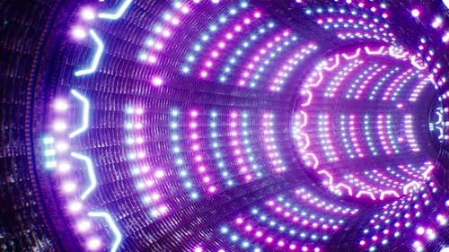 Blinking Neon Light Metal Vj Tunnel Loop 4K