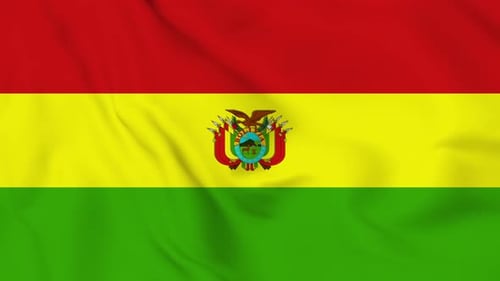 Bolivia National Flag Realistic Waving Loop