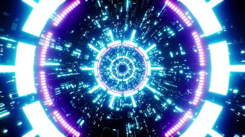 Glittering Scifi Futuristic Tunnel Loop 4K