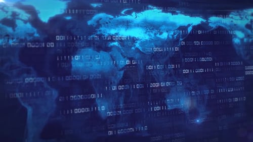 Futuristic World Map Global Digital Data Network Background