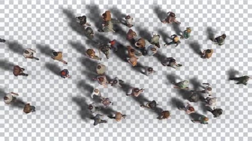 Vista superior do Crowd Crowd Crow