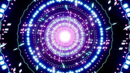 VJ Spiral Particles Neon Portal 4K Loop