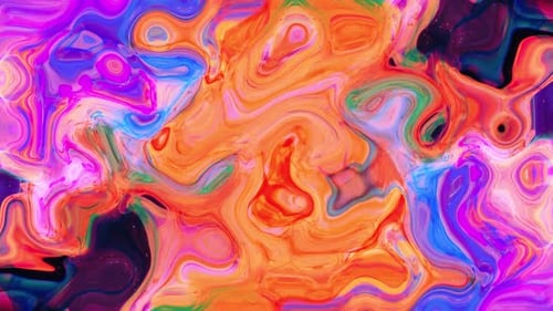 Abstract Fluid Swirls Colorful Loop Background