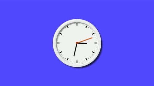 Weiße 3D-Uhr isoliert auf blauem Hintergrund