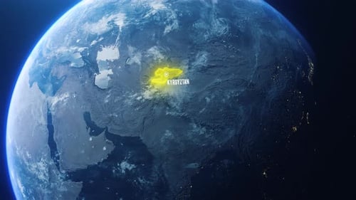 Global Map Earth Zoom to Country Location Reveal