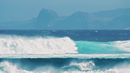 Powerful Stormy Sea Waves of the World Famous Jaws Beach on Maui Hawaii Island